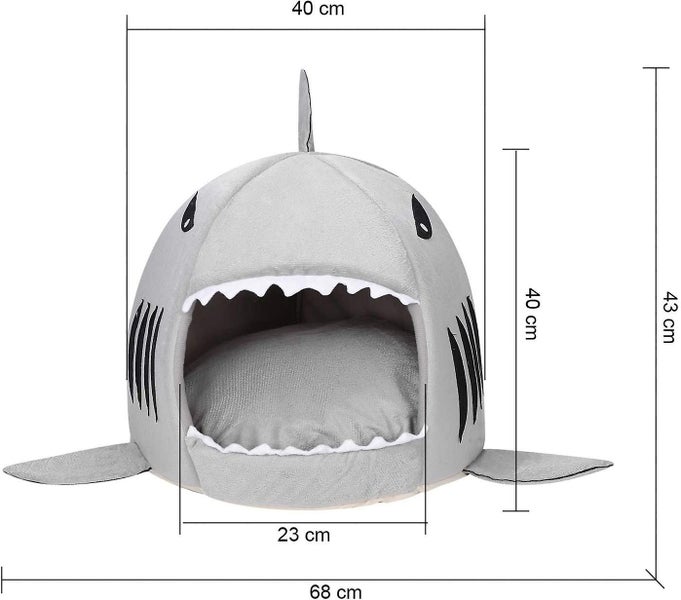 Cozy Nest Cat Cave Bed With Shark Pet Basket - Warm Indoor Sleeping Bag For Sma Carousel 5