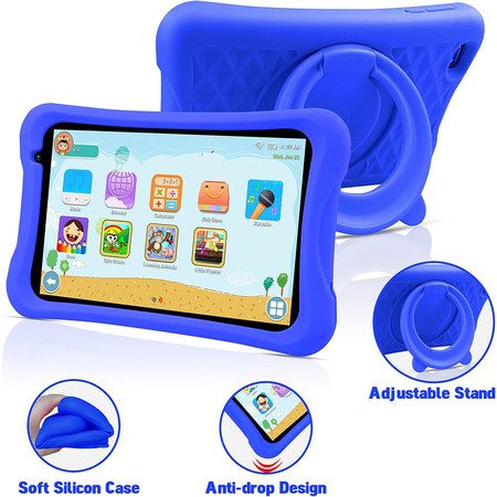 8 Inch Kids Tablet,Quad Core Android Tablet 64GB WiFi Bluetooth Tablet,Blue Carousel 1