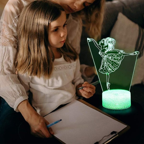 Ballet Girl Night Light 3d Lamp With 16 Colors Changing And Remote Control Carousel 5