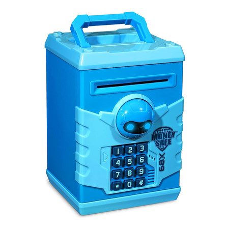 Piggy Bank, Electronic Password ATM Cash Coin, Gift Toy for Kids (Blue) Carousel 1