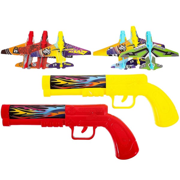 1 Set Of Foams Airplane Model Shooting Airplane Kids Shooter Toy Outdoor Toy K Carousel 1