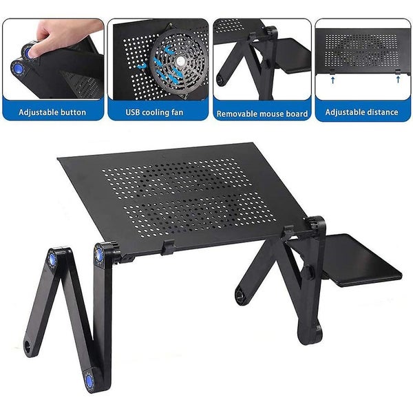 Aluminum Laptop Stand Adjustable With Cooling Fan And Mouse Pad Reinforced Erg Carousel 2