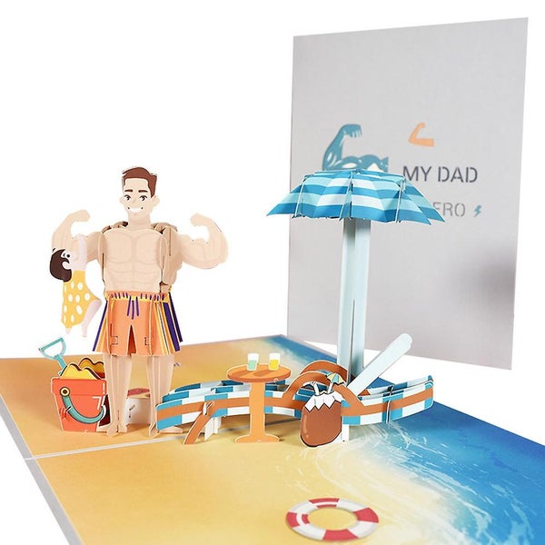 Pop-up Fathers Day Card Perfect Gift For Dad 3d Greeting Card Carousel 1