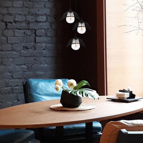 Rattan Pendant Lights Light Shades Chandelier Metal Retro Lampshade Wire Lamp Carousel 4