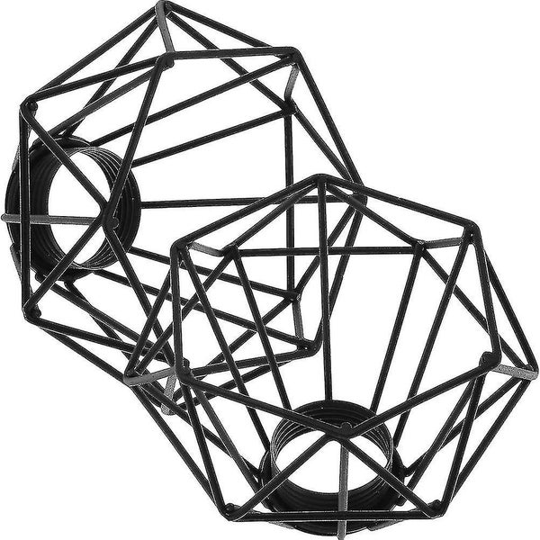 2pcs Vintage Ceiling Diamond Shape Lampshade Industrial Bulb Guard Holder Cove Carousel 3