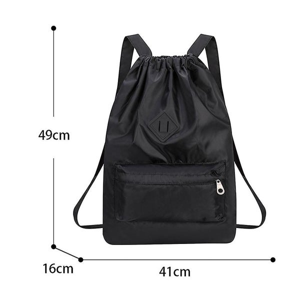 Drawstring Backpack Sports Gym Sackpack With Shoes Compartment Resistant Strin Carousel 2