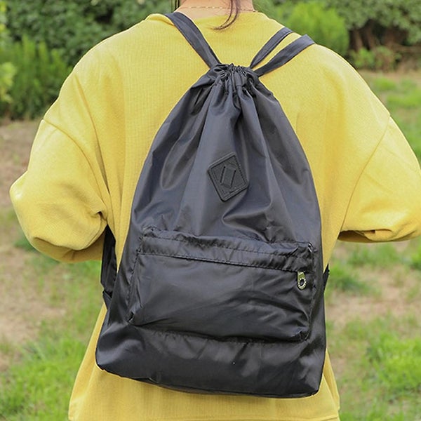 Drawstring Backpack Sports Gym Sackpack With Shoes Compartment Resistant Strin Carousel 5