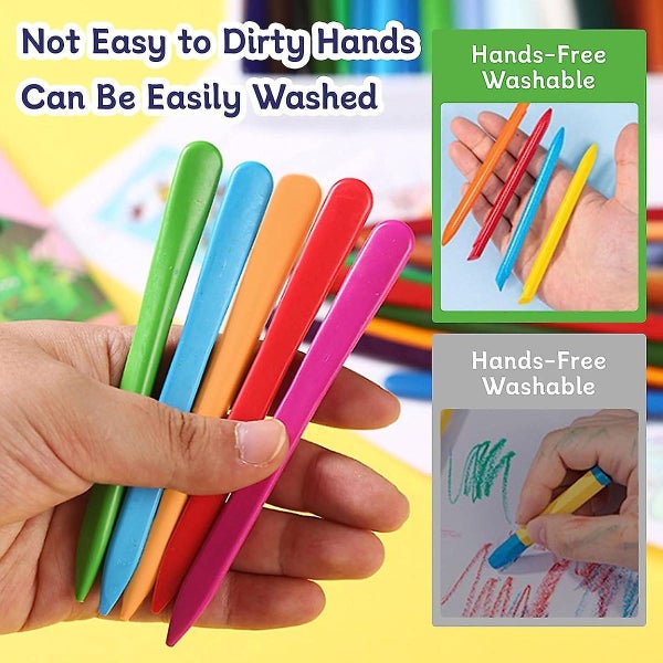 Triangular Crayons - Kids Organic Paints Painting Kit - No Dirty Hands - Gift F Carousel 5