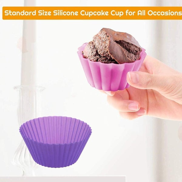 Reusable And Non-stick Silicone Baking Cups Cupcake Liners Muffins Cup Molds In Carousel 2