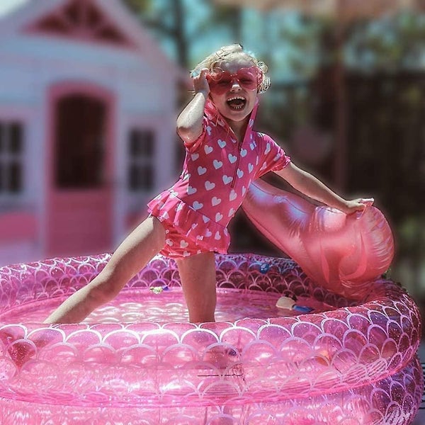Inflatable Backyard Kiddie Mermaid Pools Garden Round Swimming Pool For Kids K Carousel 2