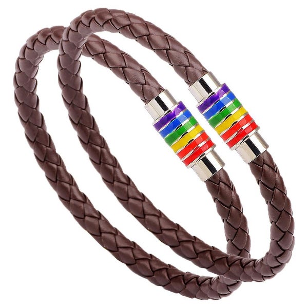 2pcs Leather Bracelet For Men Cowhide Leather Bracelet With Adjustable Clasp Carousel 2