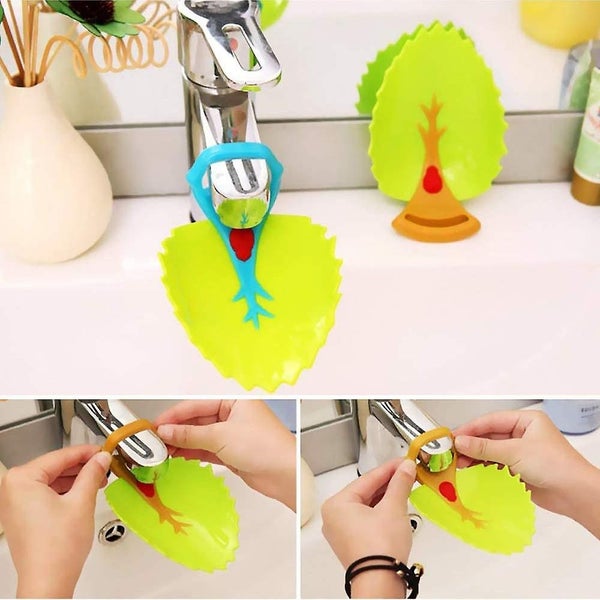 Safety Faucet Extender Leaf Design - 2pcs Faucet Cover For Children Toddler Kid Carousel 5