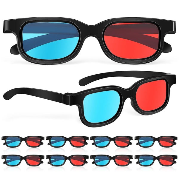 10 Pcs Viewing Glasses Red-blue Lens 3d Glasses Compatible With Ordinary Compu Carousel 1