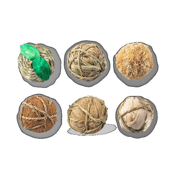 6 Pcs Small Animal Chew Ball Toy Rolling Activity Play Balls Bunny Treat Ball Carousel 1