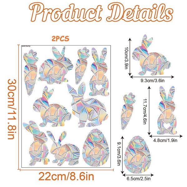 Rabbit Rainbow Prism Electrostatic Glass Stickers Pvc Decoration Prevents Bird Carousel 2