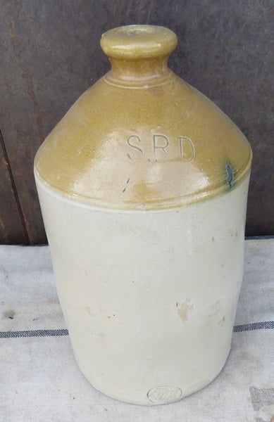 Early WW1 SRD Crock Rum Military Bottle First World War Courage NZ 1G Impressed Carousel 1