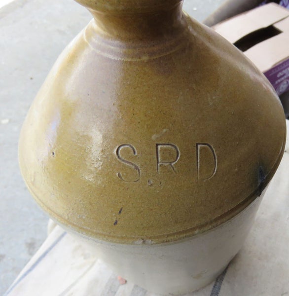 Early WW1 SRD Crock Rum Military Bottle First World War Courage NZ 1G Impressed Carousel 2