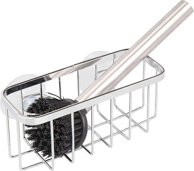 Kitchen Sink Suction Holder For Sponges Scrubbers Soap Stainless Steel Carousel 2