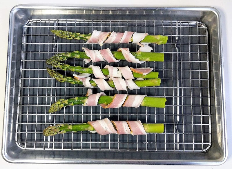 Checkered Chef Quarter Sheet Pan And Rack Set Aluminum Cookie Sheet With Stain Carousel 4