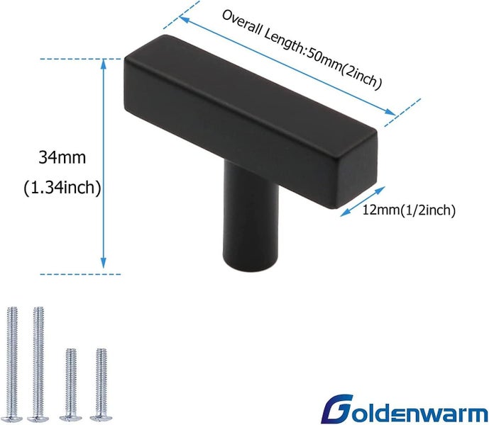 10 Pack Matte Black Cabinet Knobs Kitchen Cabinet Hardware Black Drawer Pulls Carousel 2