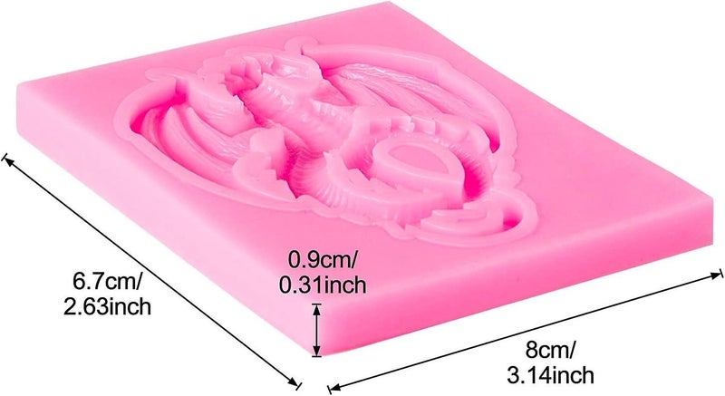 2 Pieces Flying Dragon Silicone Mold Cute Dragon Fondant Mold Animal Dragon Ch Carousel 2