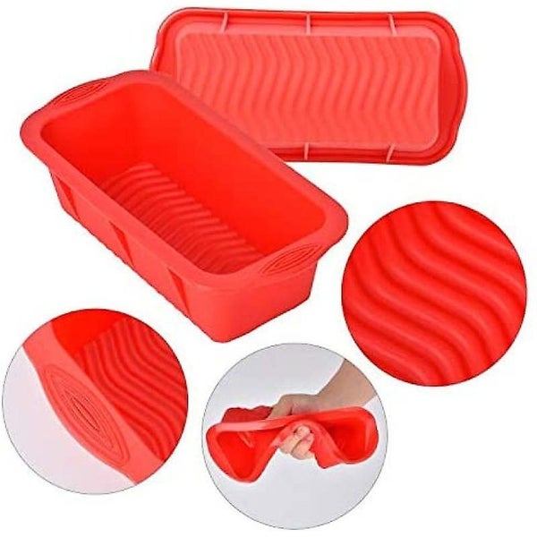 3 Pack Silicone Baking Pans Set Non-stick Cake Pan Bread/toast Pan Oil Brush S Carousel 5