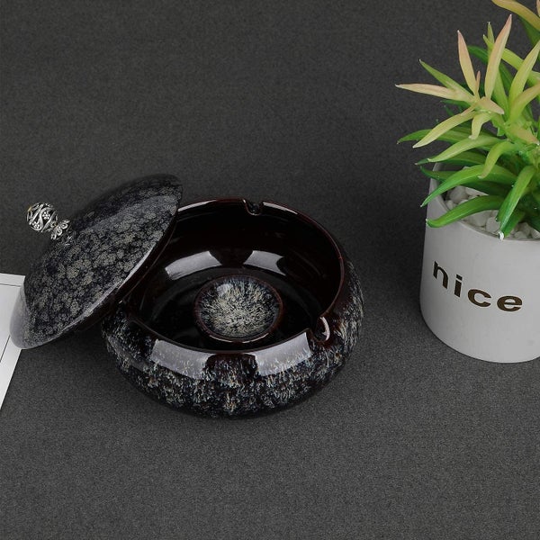 Large Ceramic Ashtray With Lidscolorful Carousel 2