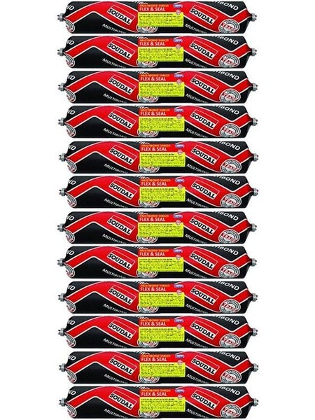 12 x Soudal Multibond SMX25 Flex and Seal Sealant Redwood 600ml Carousel 1