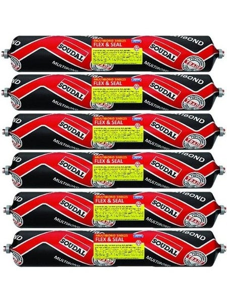6 x Soudal Multibond SMX25 Flex and Seal Sealant Off White 600ml Carousel 1