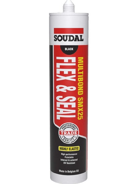 12 x Soudal Multibond SMX25 Flex and Seal Sealant Black 290ml Carousel 2