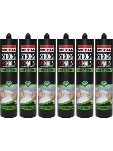 6 x Soudal Strong As Nails Super Grab High Performance Beige 350g Carousel 1
