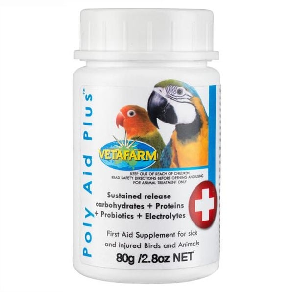 Vetafarm Poly-Aid Plus 80g - Bird First Aid Supplement Carousel 1