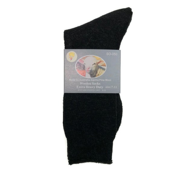 3 Pairs Merino Wool Blend Woolen Work Socks Hiking Heavy Duty Warm Thermal Carousel 2