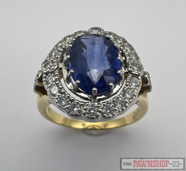 18ct Yellow Gold 2.48ct Sapphire and Diamond Cluster ~ $14,200! Carousel 1