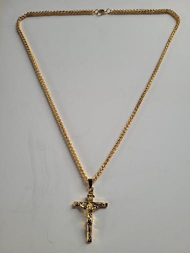 Crucifix on Chain Gold Colour Carousel 1