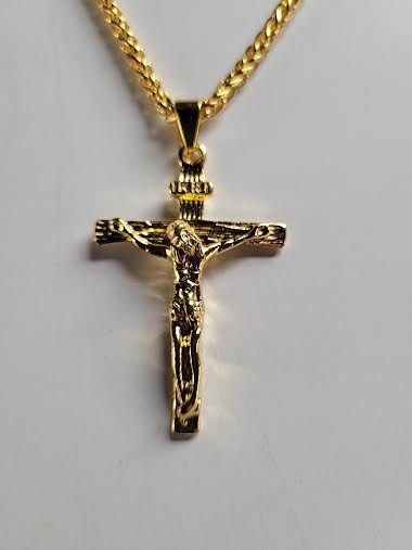 Crucifix on Chain Gold Colour Carousel 2
