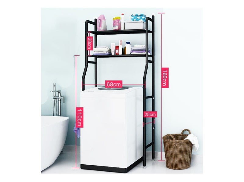 PTN BLACK 2 Tier Top Loader Washing Machine Dryer Rack Laundry Storage Shelf Carousel 2