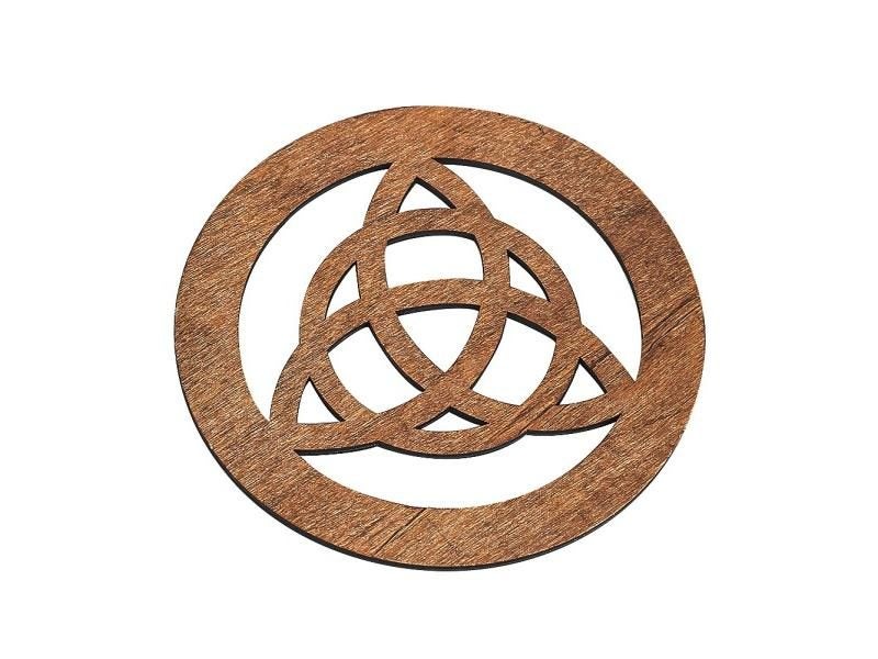 Celtic Knot Wood Board Witch Altar Tray Wall Art Sacred Geometry Pentagram Carousel 1