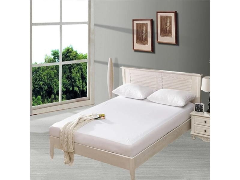 Smooth Waterproof Mattress Protector Cover For Bed Solid White Wetting Carousel 2