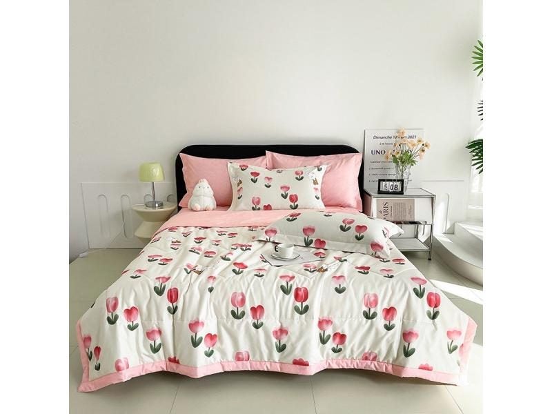 Plaid Summer Cool Washed Cotton Air Condition Comforter For Adults Kids Carousel 1