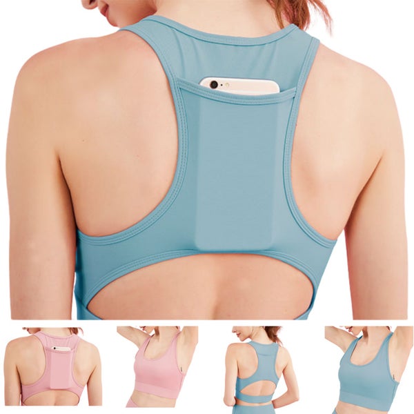 Sports Bra Womens Sleeveless Crop Top Tank Ladies Yoga Vest Gym Workout Activ... Carousel 1