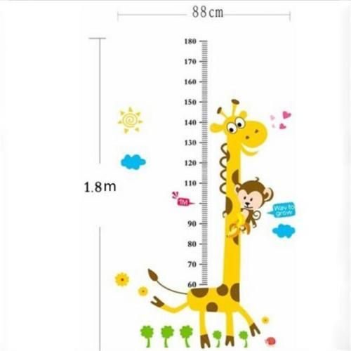 NEW Large Giraffe Wall Sticker Decal Removable Baby Kids Height Chart Carousel 2