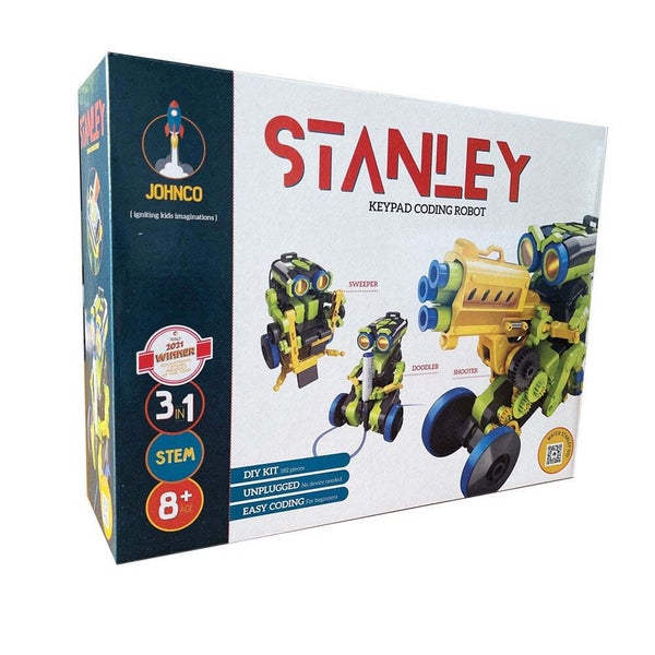 Johnco Stanley 3-in-1 Keypad Coding Robot DIY Rebuild Kids Learning Toy 8y+ Carousel 1