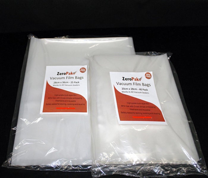 **ZEROPAK**VACUUM BAGS**20cm wide & 28cm wide bags** TWO PACKS** Carousel 1