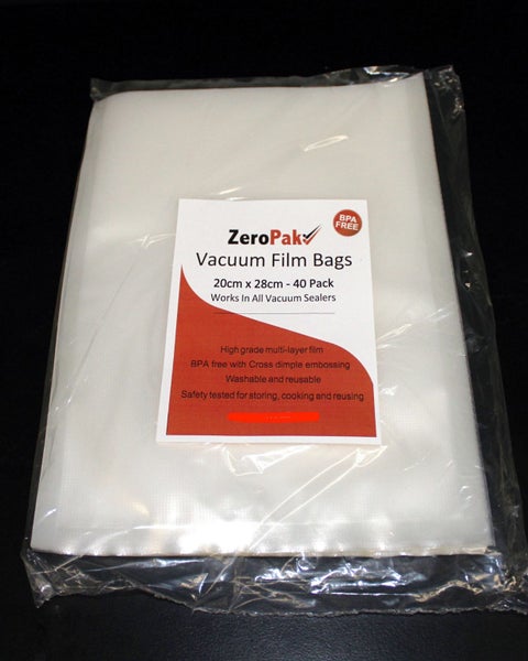 **ZEROPAK**VACUUM BAGS**20cm wide x 28cm long** Carousel 1