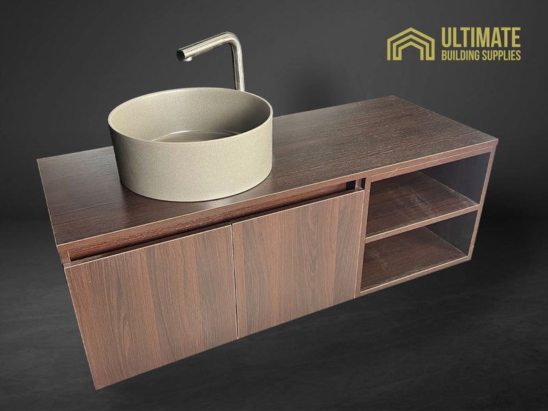 Ex-Showroom Plywood Vanity Dark woodgrain colour 1200W Carousel 1