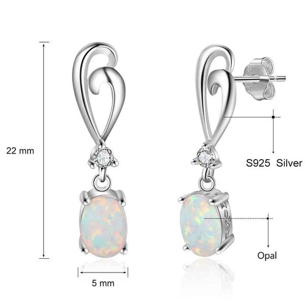 925 Sterling Silver Koru White Opal Earrings "Anneri" Carousel 2