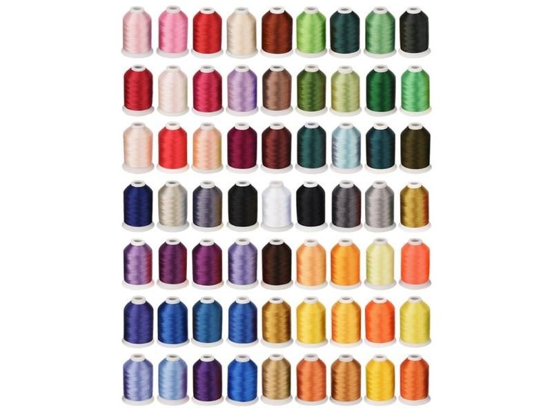 Simthread Polyester Embroidery Machine Thread 63 Brother Colors / Kit 1000M / Carousel 1