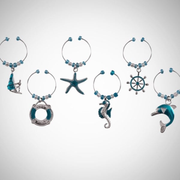 Wine Charms Set of 6 - Nautical Carousel 1