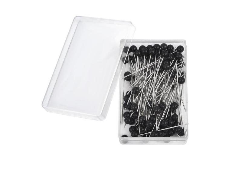 100Pcs/Box 38cm Colorful Round Pearl Head Needles Stitch Straight Push Sewing Carousel 1